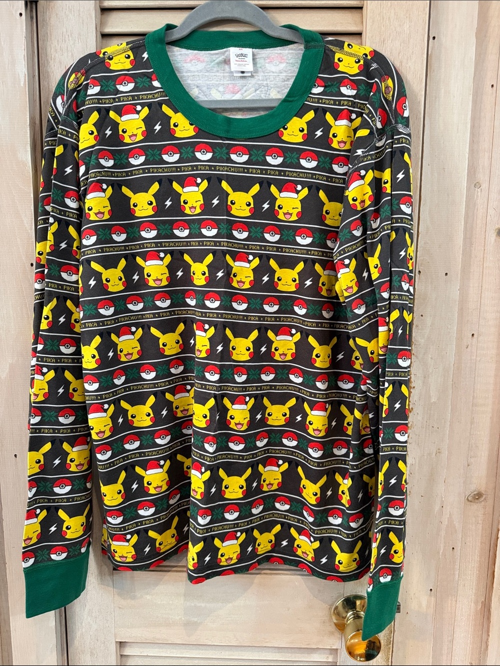 Hanna Andersson Pokemon Collection Pikachu Christmas Men Pajama Top XXL Organic
